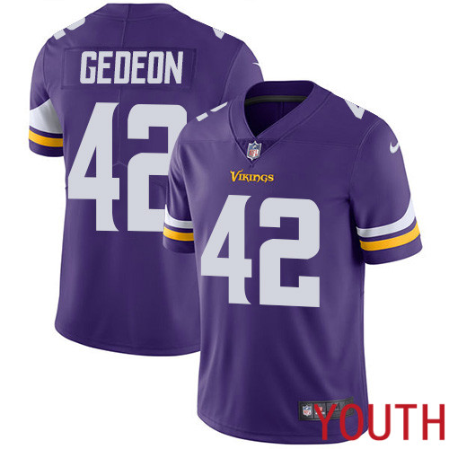 Minnesota Vikings #42 Limited Ben Gedeon Purple Nike NFL Home Youth Jersey Vapor Untouchable